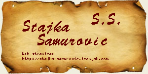 Stajka Samurović vizit kartica